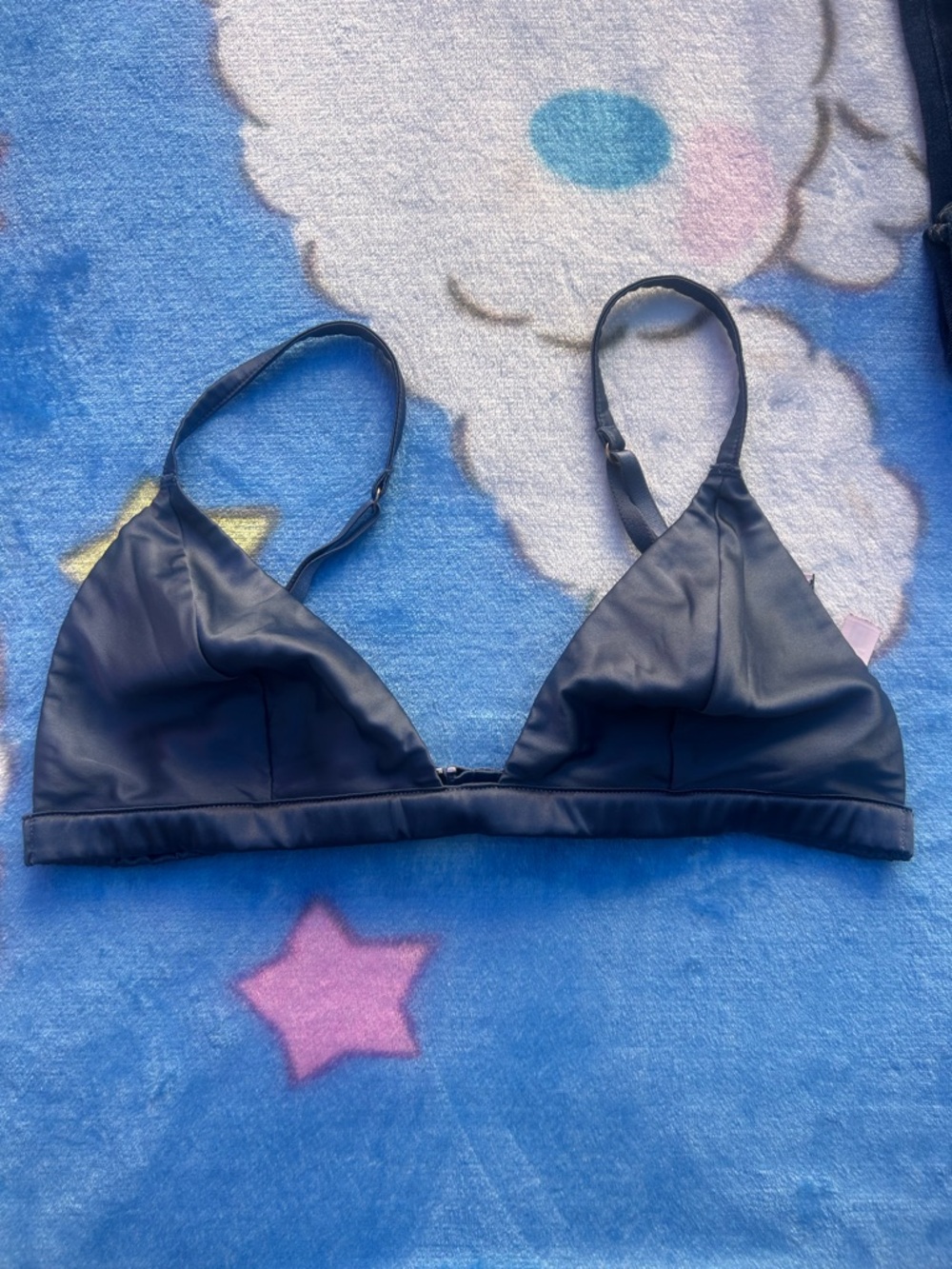 Victoria's Secret Satin Triangle Bralette - Dark Blue
